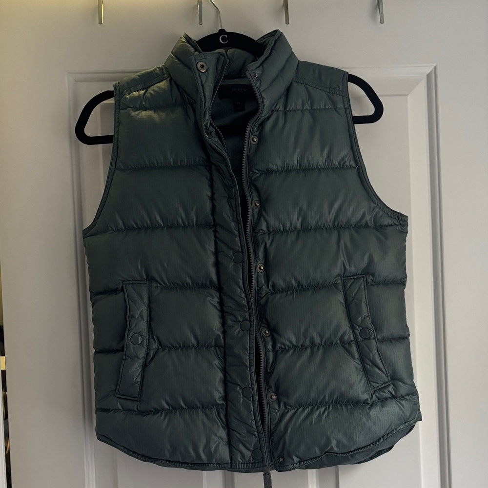 Teal jcrew xs Puffer Vest down filled